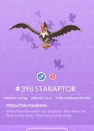 Staraptor Shadow Pokédex entry