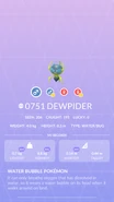 Dewpider Pokédex entry