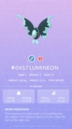Lumineon Pokédex entry