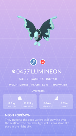 Lumineon, Wiki