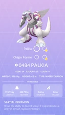 Palkia Pokédex entry