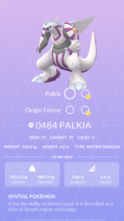 Palkia, Pokémon GO Wiki