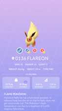 Flareon Pokédex entry