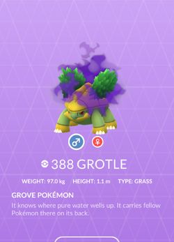 Pokemon 388 Grotle Pokedex: Evolution, Moves, Location, Stats