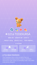 Teddiursa Pokédex entry