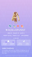Lopunny Pokédex entry