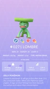 Lombre Pokédex entry