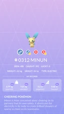 Minun Pokédex entry