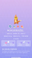 Buizel Pokédex entry