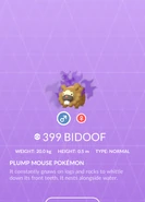 Bidoof Shadow Pokédex entry