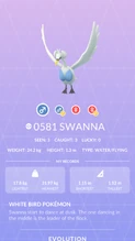 Swanna Pokédex entry