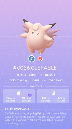 Clefable, International Pokédex Wiki