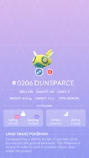 Dunsparce Pokédex entry