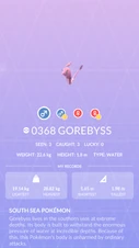 Gorebyss Pokédex entry