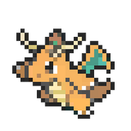 Dragonite 8-bit sprite