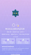 Bronzor Pokédex entry