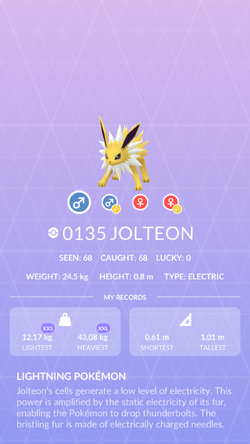 Jolteon  Pokédex