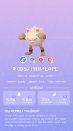 Primeape Pokédex entry
