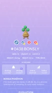 Bonsly Pokédex entry