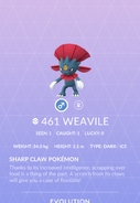 Weavile Pokédex entry