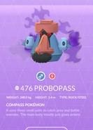 Probopass Shadow Pokédex entry
