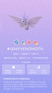 Venomoth Pokédex entry