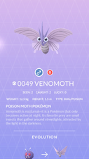 Venomoth Pokédex entry