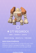 Regirock Pokédex entry