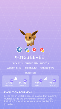 Eevee Pokédex