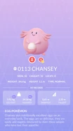 Chansey Pokédex entry