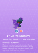 Murkrow Shadow Pokédex entry