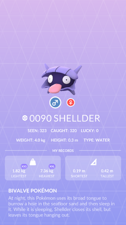 Shellder 100% perfect IV stats, shiny Shellder in Pokémon Go