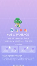 Pansage Pokédex entry