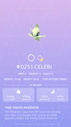 Celebi Pokédex entry