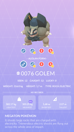 Alolan Golem Pokemon GO Wiki - GamePress