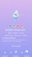 Vanillish Pokédex entry