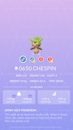Chespin Pokédex entry