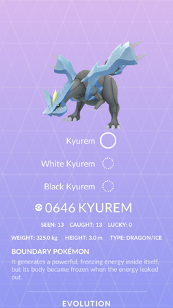 Kyurem, Pokémon GO Wiki