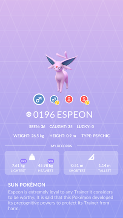Espeon Pokédex