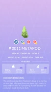Metapod Pokédex entry