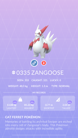 Zangoose - #335 -  Pokédex