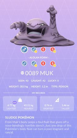 Muk, Pokédex