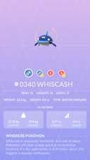 Whiscash Pokédex entry