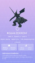 Zekrom Pokédex entry