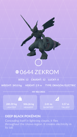 Can Zekrom Be Shiny in 'Pokémon GO'?