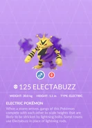 Electabuzz Shadow Pokédex entry