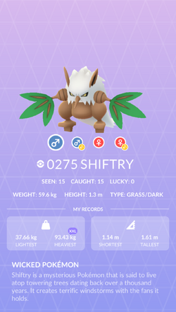 Shiftry - #0275 - Pokédex