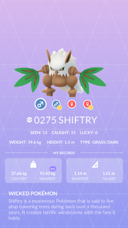 Shiftry - #0275 -  Pokédex