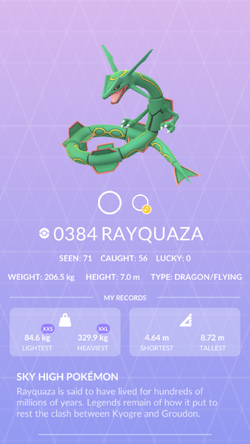 Pokemon 14050 Shiny Rayquory Pokedex: Evolution, Moves, Location, Stats