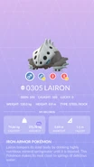 Lairon Pokédex entry